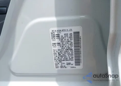 2011 Nissan Rogue Sv from USA, damaged, VIN JN8AS5MV2BW287993